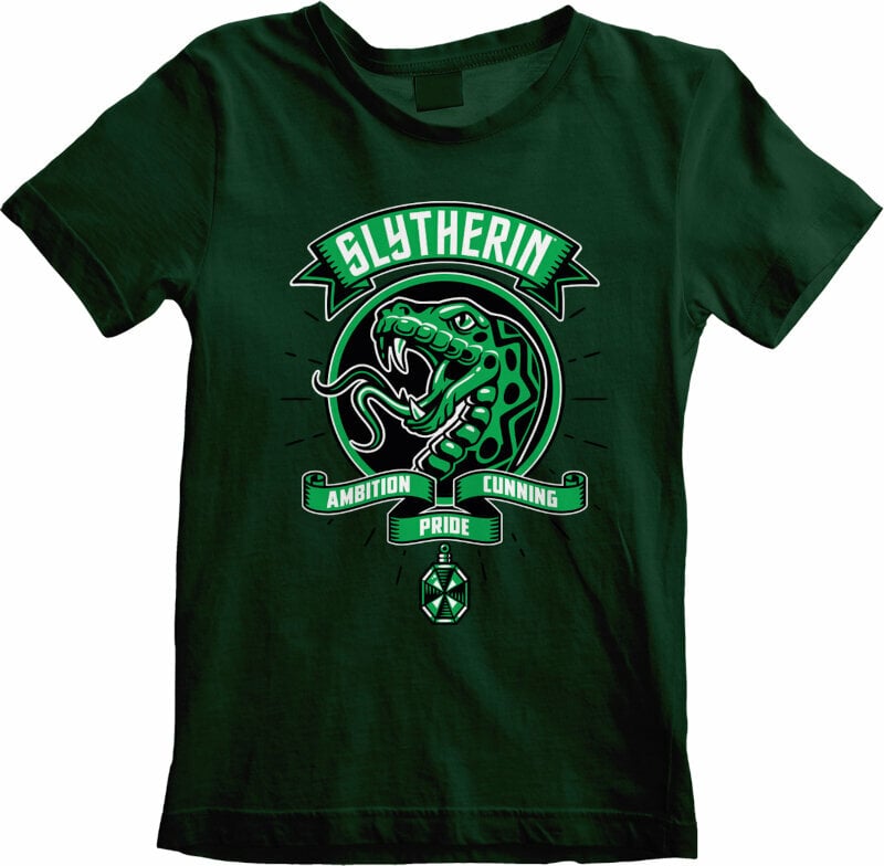 T-Shirt Harry Potter T-Shirt Comic Style Slytherin Unisex Green 5 - 6 J