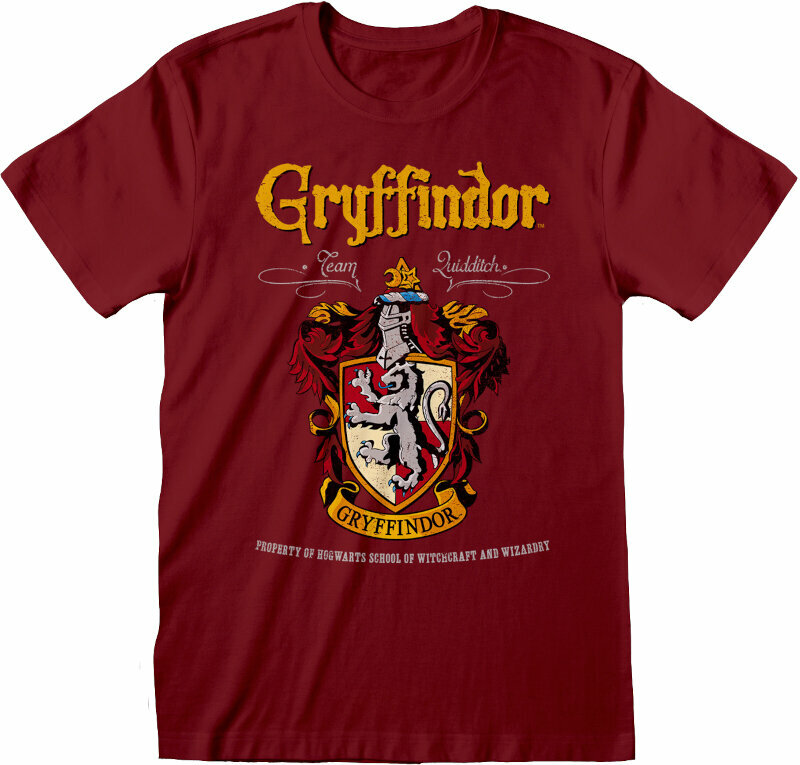 Camiseta de manga corta Harry Potter Gryffindor Red Crest Maroon 2XL Camiseta de manga corta