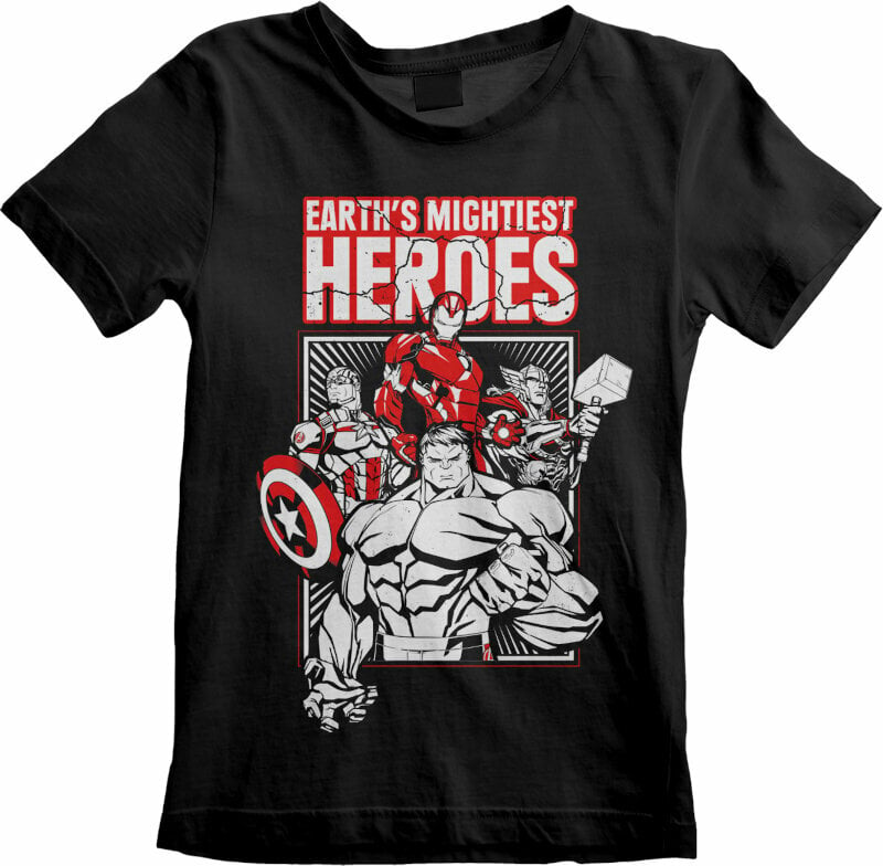 T-Shirt Avengers T-Shirt Earths Mightiest Heroes Unisex Black 3 - 4 Y