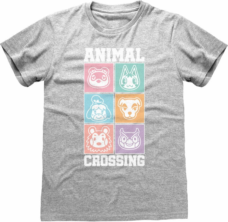 Tričko Nintendo Animal Crossing Pastel Square Heather Grey S Tričko