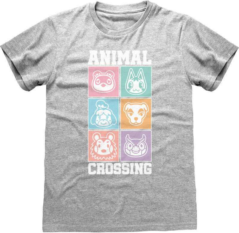 Maglietta Nintendo Animal Crossing Maglietta Pastel Square Unisex Heather Grey L
