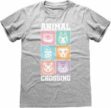 Maglietta Nintendo Animal Crossing Maglietta Pastel Square Unisex Heather Grey XL - 1