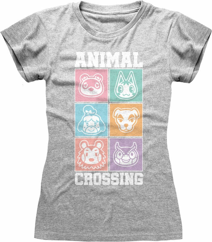 Marškinėliai Nintendo Animal Crossing Pastel Square Heather Grey S Marškinėliai
