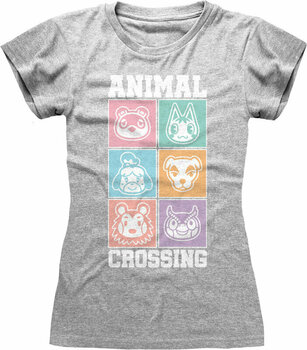 Marškinėliai Nintendo Animal Crossing Pastel Square Heather Grey S Marškinėliai - 1
