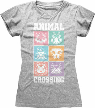 T-Shirt Nintendo Animal Crossing T-Shirt Pastel Square Heather Grey L - 1
