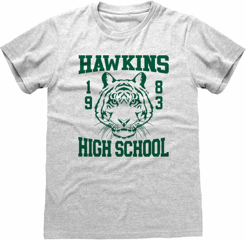 T-Shirt Stranger Things T-Shirt Hawkins High School Unisex Heather Grey M