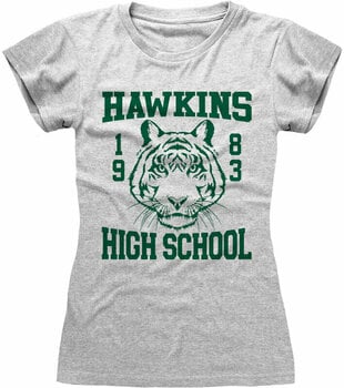 T-Shirt Stranger Things T-Shirt Hawkins High School Ladies Damen Heather Grey 2XL - 1
