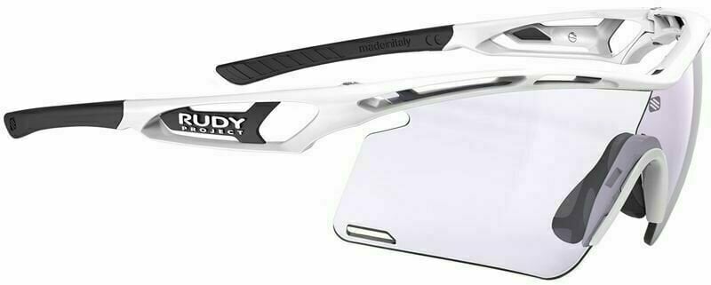 Óculos de ciclismo Rudy Project Tralyx+ White Gloss/ImpactX Photochromic 2 Laser Purple Óculos de ciclismo
