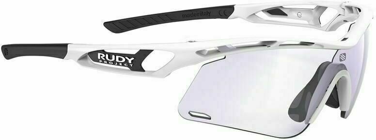 Cycling Glasses Rudy Project Tralyx+ Slim White Gloss/ImpactX Photochromic 2 Laser Purple Cycling Glasses