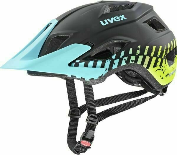 Levně UVEX Access Black Aqua Lime Matt 52-57 Cyklistická helma