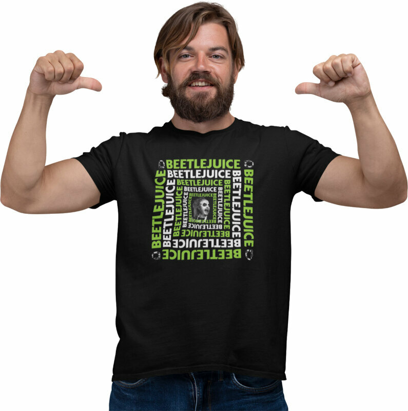 Marškinėliai Beetlejuice Repeated Name Black M Marškinėliai