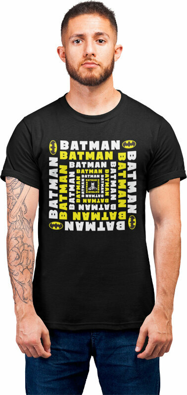 Skjorta Batman Skjorta Square Name Unisex Black S