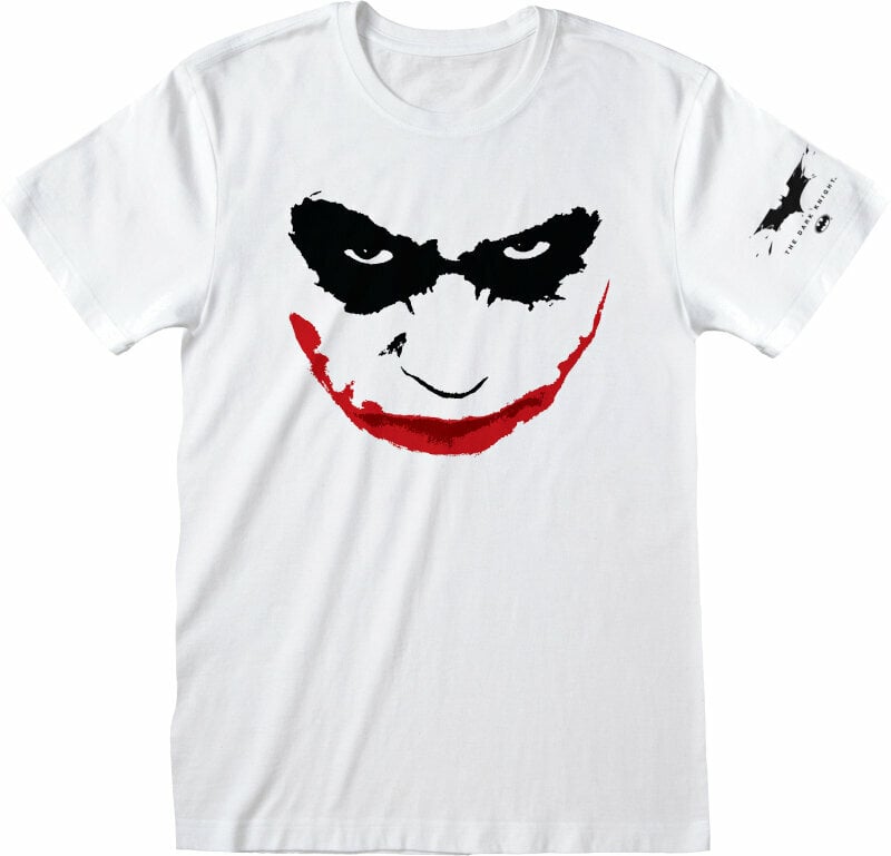 Maglietta The Dark Knight Maglietta Joker Smile Unisex White S