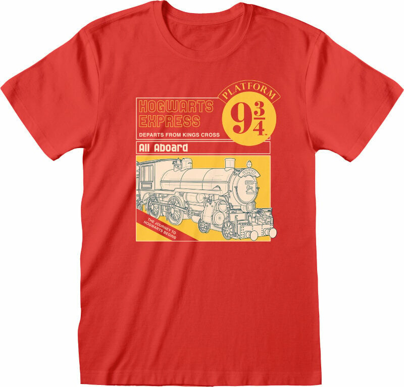 T-Shirt Harry Potter T-Shirt Hogwarts Express Manual Cover Unisex Red S