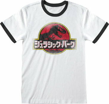 T-Shirt Jurassic Park Japanese Logo (Ringer) White XL T-Shirt - 1