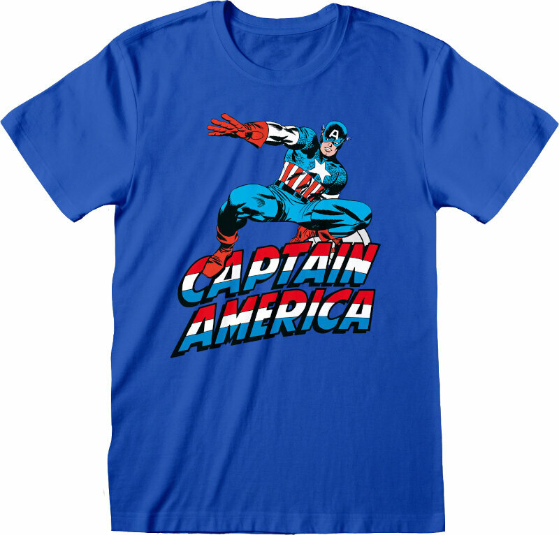 Skjorte Marvel Skjorte Captain America Unisex Blue M