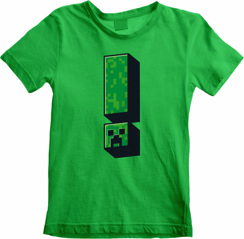 Skjorte Minecraft Skjorte Creeper Exclamation Unisex Green 5 - 6 Y