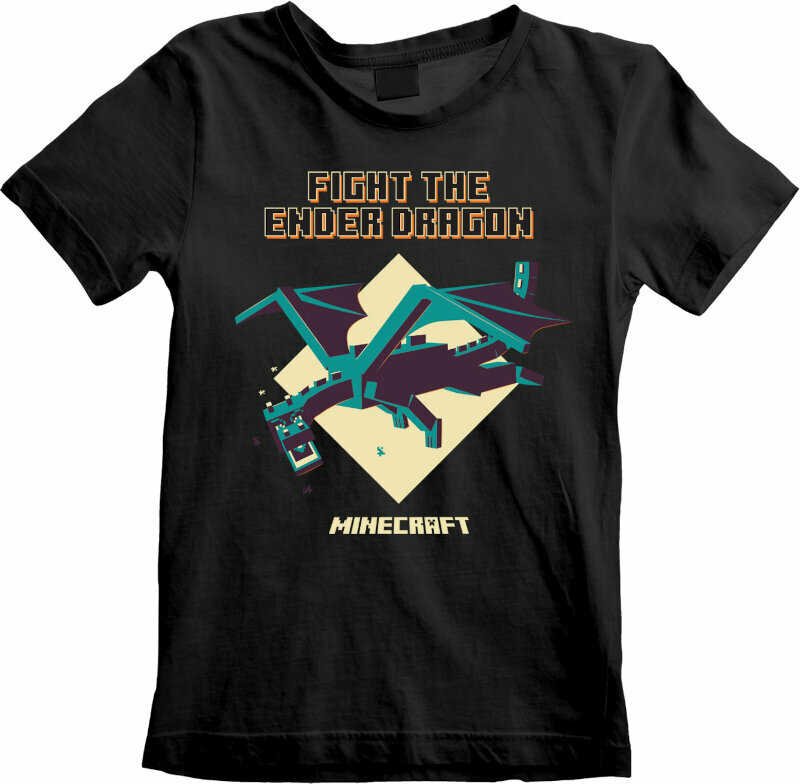 T-Shirt Minecraft T-Shirt Ender Dragon Unisex Black 12 - 13 Years