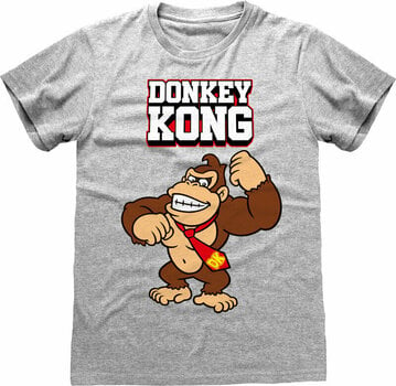 Shirt Nintendo Donkey Kong Shirt Donkey Kong Bricks Unisex Heather Grey S - 1