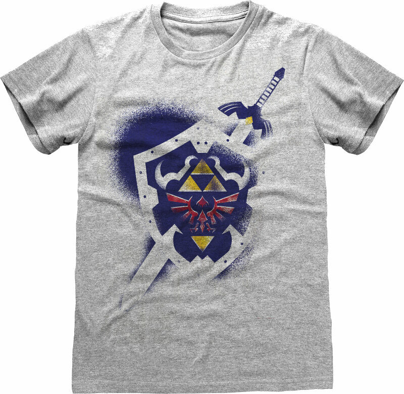 Camiseta de manga corta Legend of Zelda Shield Heather Grey M Camiseta de manga corta