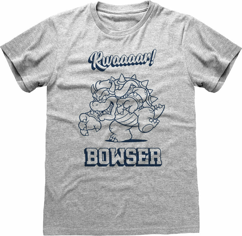 T-shirt Super Mario Bowser Rawr Grey S T-shirt