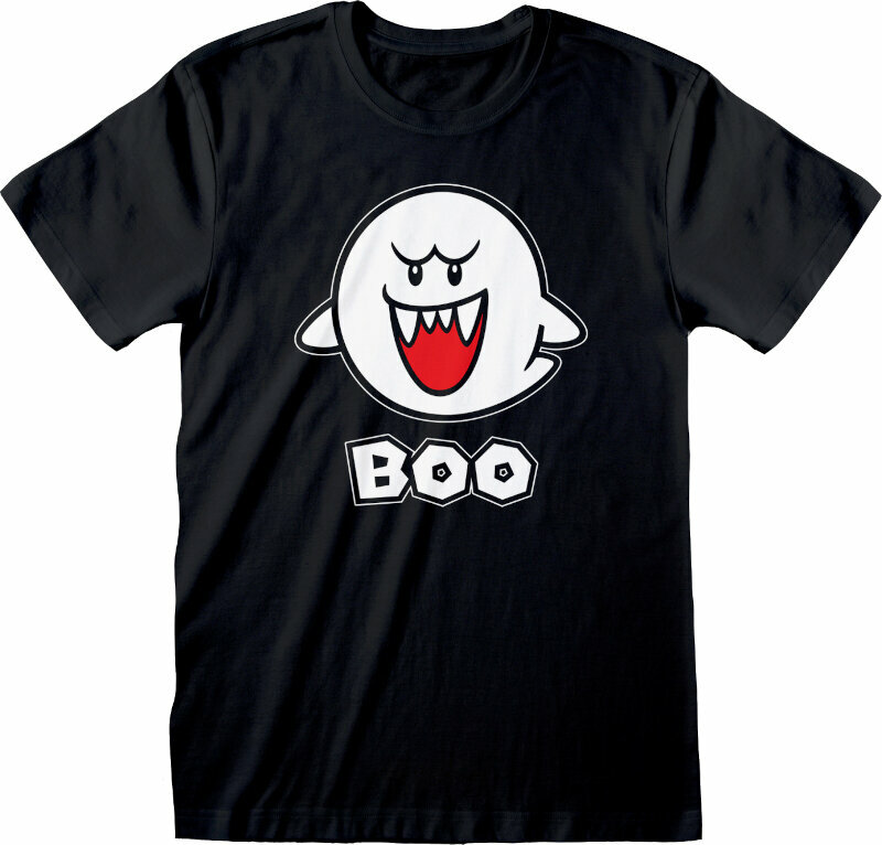 Camiseta de manga corta Super Mario Boo Black 2XL Camiseta de manga corta