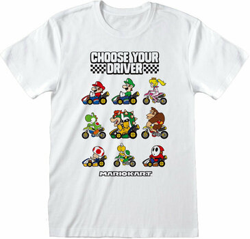 T-Shirt Super Mario Choose Your Driver White S T-Shirt - 1