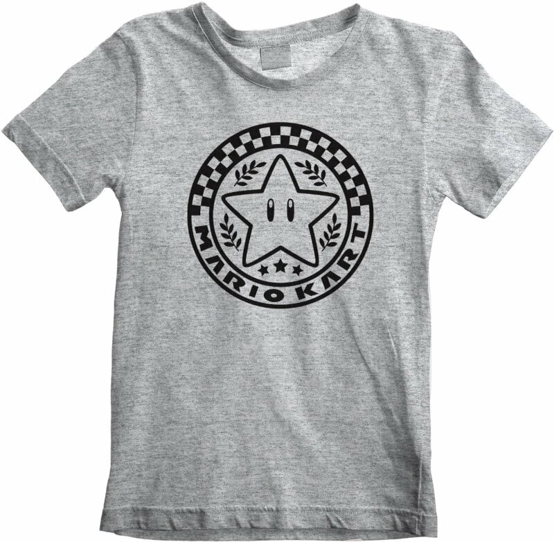 T-Shirt Super Mario T-Shirt Emblem Unisex Heather Grey 5 - 6 Y