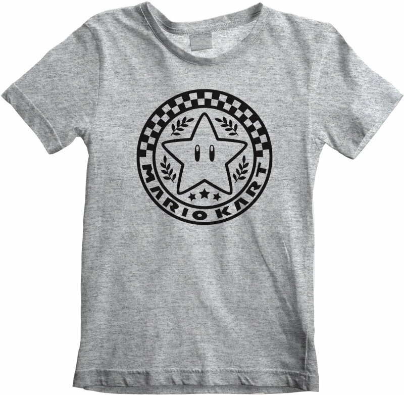 T-Shirt Super Mario Emblem Heather Grey 7 - 8 J T-Shirt