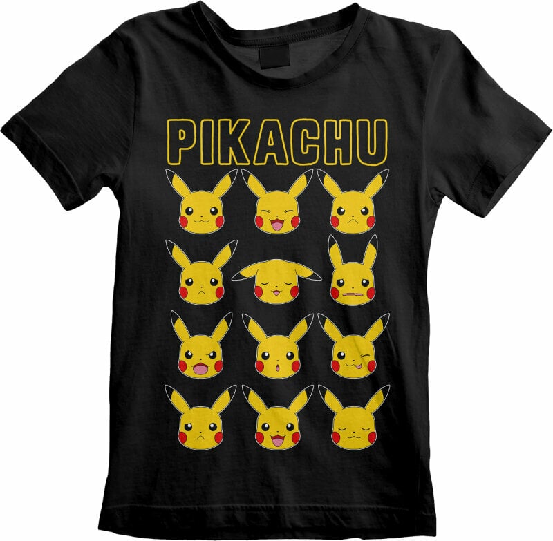 Tricou Pokémon Tricou Pikachu Faces Unisex Black 5 - 6 ani