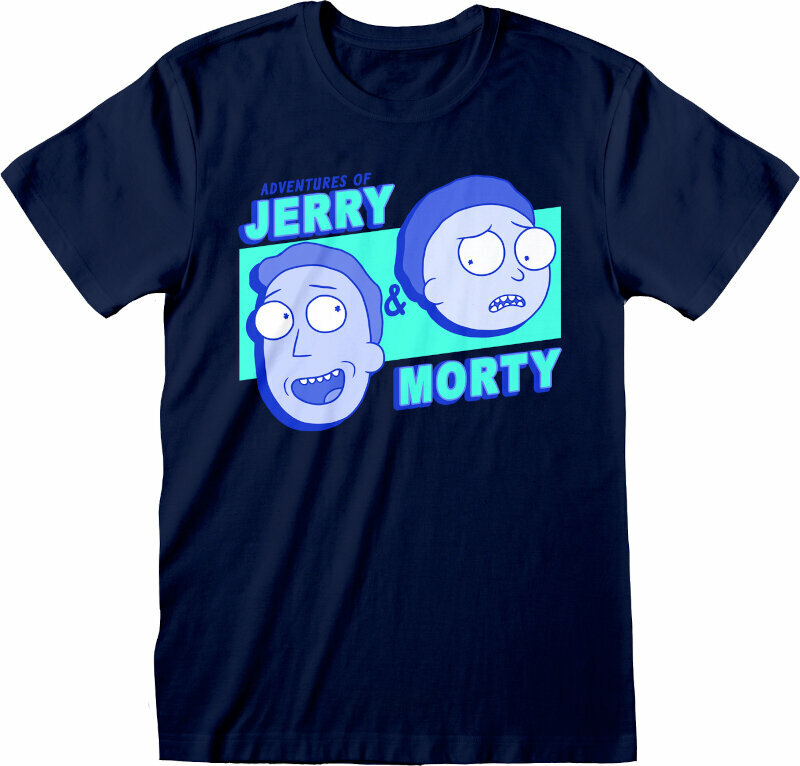 T-shirt Rick And Morty Jerry And Morty Blue 2XL T-shirt