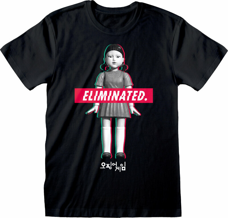 T-Shirt Squid Game Elimination Doll Black 2XL T-Shirt