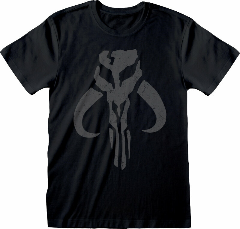 T-shirt The Mandalorian Distressed Crest Black L T-shirt