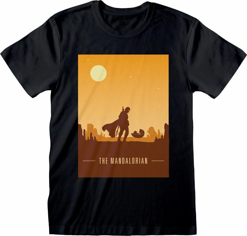 Tričko The Mandalorian Retro Poster Black S Tričko