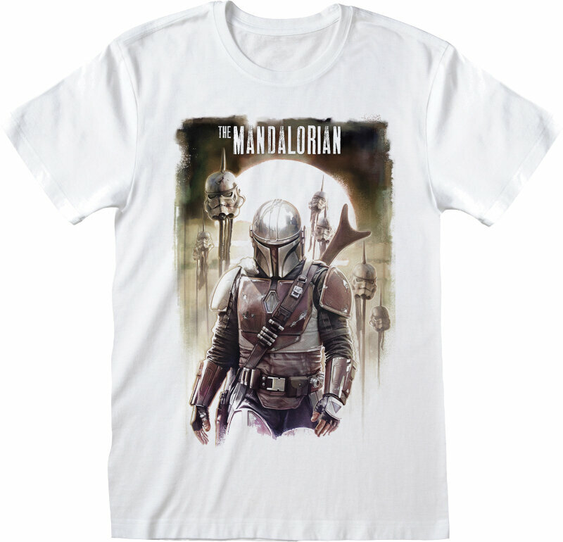 Tričko The Mandalorian Trooper Head White 2XL Tričko