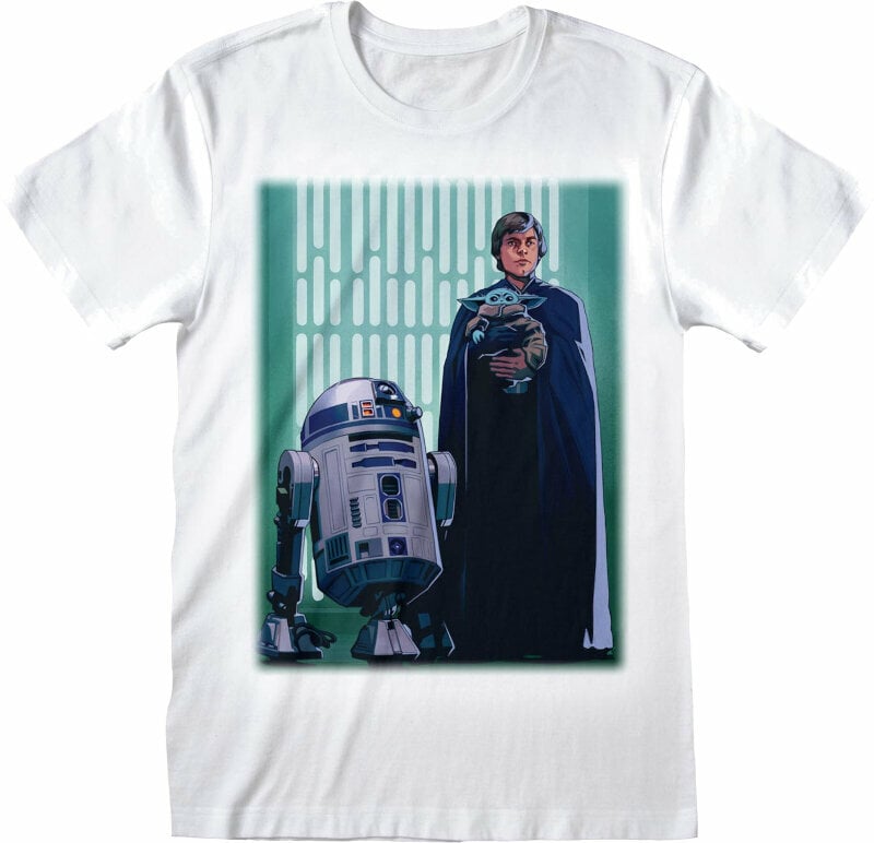 T-Shirt The Mandalorian T-Shirt Luke Skywalker And Grogu White L