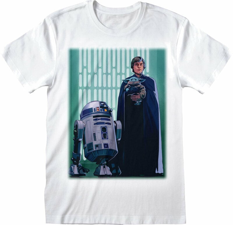 Camiseta de manga corta The Mandalorian Luke Skywalker And Grogu White XL Camiseta de manga corta