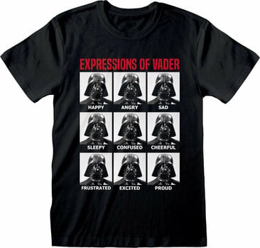 Shirt Star Wars Shirt Expressions Of Vader Unisex Black S - 1
