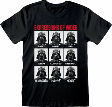 T-shirt Star Wars T-shirt Expressions Of Vader JH Black M - 1