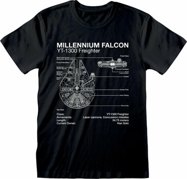 Tričko Star Wars Millenium Falcon Sketch Black XL Tričko - 1