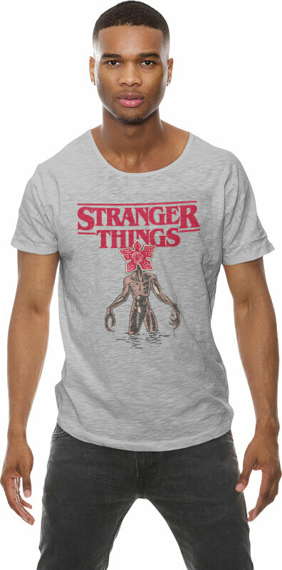T-shirt Stranger Things Logo Demogorgon Heather Grey S T-shirt