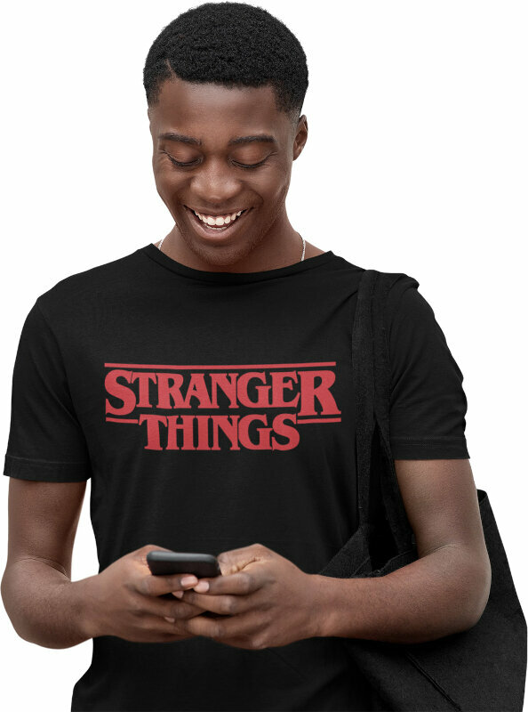 Camiseta de manga corta Stranger Things Camiseta de manga corta Logo Black Unisex Black S