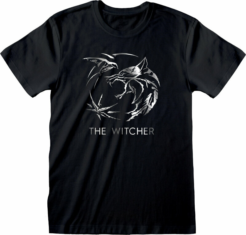 Tricou Witcher Silver Ink Logo Black 2XL Tricou