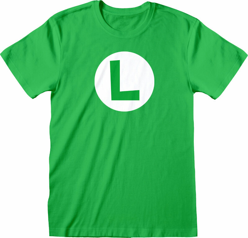 T-Shirt Super Mario T-Shirt Luigi Badge Unisex Green S