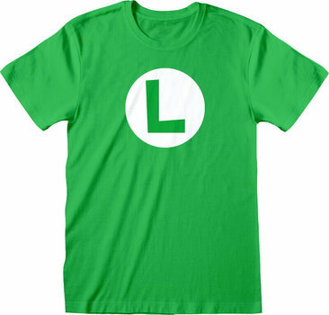 T-Shirt Super Mario T-Shirt Luigi Badge Unisex Green M - 1