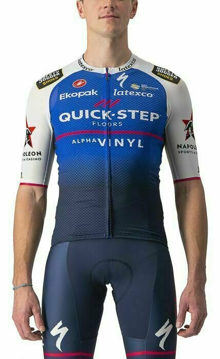 Велосипедна тениска Castelli Quick-Step Alpha Vinyl 2022 Climber's 3.1 Jersey Джърси Belgian Blue/White L