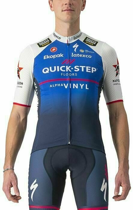 Cycling jersey Castelli Quick-Step Alpha Vinyl 2022 Competizione Jersey Jersey Belgian Blue/White XL