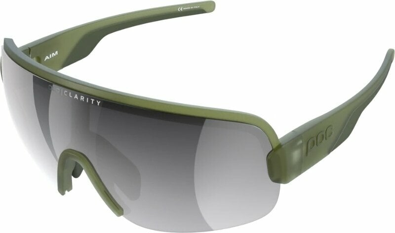 Cycling Glasses POC Aim Epidote Green Translucent/Clarity Road Silver Cycling Glasses