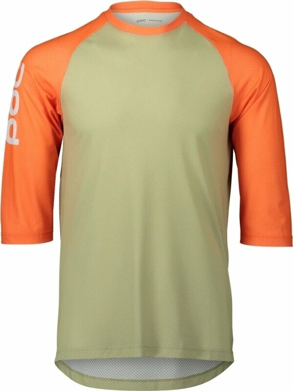 Cykeltrøje POC MTB Pure 3/4 Jersey Jersey Prehnite Green/Zink Orange S