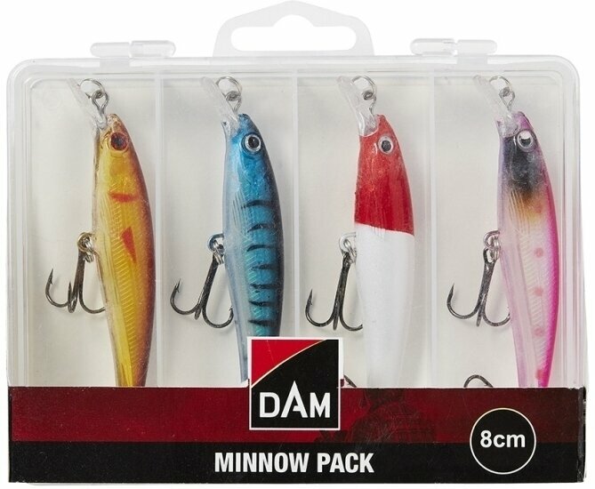 Wobbler til fiskeri DAM Minnow Pack Lure Box Mixed 8 cm 8 g